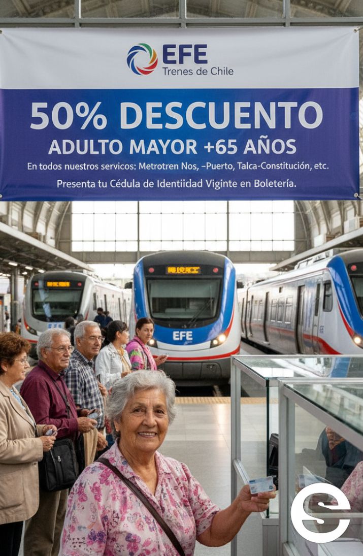 🇨🇱🎡 EFE Trenes: Cómo acceder al descuento del 50% para personas mayores 🏔.